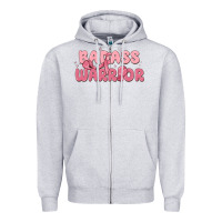 Heather Grey badass warrior Zipper Hoodie - MaliasSmallBusiness