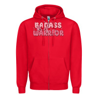 Red badass warrior Zipper Hoodie - MaliasSmallBusiness