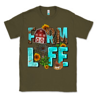 Army Green farm life Classic Tee - AdoDesignShop