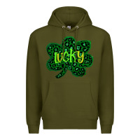 Army Green Lucky Shamrock St Patricks Day Premium Hoodie - Bettercallsaul