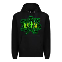 Black Lucky Shamrock St Patricks Day Premium Hoodie - Bettercallsaul