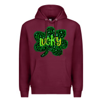 Burgundy Lucky Shamrock St Patricks Day Premium Hoodie - Bettercallsaul