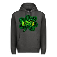 Charcoal Heather Lucky Shamrock St Patricks Day Premium Hoodie - Bettercallsaul