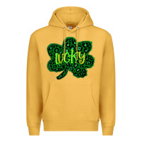 Mustard Lucky Shamrock St Patricks Day Premium Hoodie - Bettercallsaul