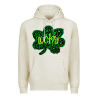 Oatmeal Heather Lucky Shamrock St Patricks Day Premium Hoodie - Bettercallsaul