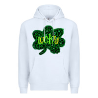 White Lucky Shamrock St Patricks Day Premium Hoodie - Bettercallsaul