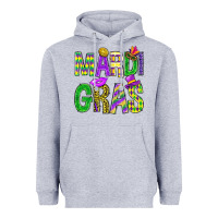 Heather Grey Mardi Gras Carnaval Mask Heavyweight Hoodie - BundleAndBundleShop
