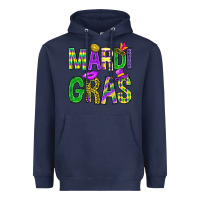 Navy Mardi Gras Carnaval Mask Heavyweight Hoodie - BundleAndBundleShop