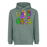 Sage Mardi Gras Carnaval Mask Heavyweight Hoodie - BundleAndBundleShop