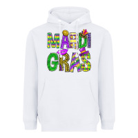 White Mardi Gras Carnaval Mask Heavyweight Hoodie - BundleAndBundleShop