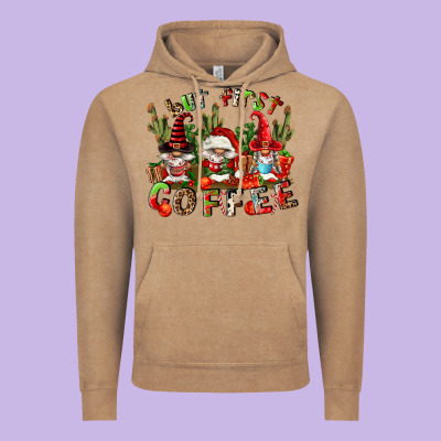 But First Coffee Vintage Hoodie Designed By Fadigitalartstudio