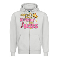 Dove Grey birthday boss Zipper Hoodie - MaliasSmallBusiness