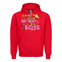 Red birthday boss Zipper Hoodie - MaliasSmallBusiness