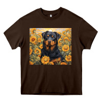 Chocolate Brown rotweiler Heavy Core Tee - Unal Design