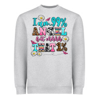 Heather Grey i am  99 angel but ohh that Heavyweight Sweatshirt - AdoDesignShop