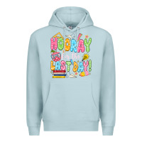 Blue Mist hooray for the last day white Premium Hoodie - JahusDesignShop