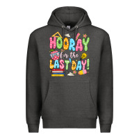 Charcoal Heather hooray for the last day white Premium Hoodie - JahusDesignShop