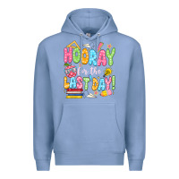 Colony Blue hooray for the last day white Premium Hoodie - JahusDesignShop
