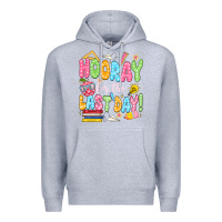 Heather Grey hooray for the last day white Premium Hoodie - JahusDesignShop