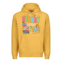 Mustard hooray for the last day white Premium Hoodie - JahusDesignShop