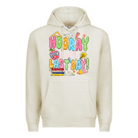 Oatmeal Heather hooray for the last day white Premium Hoodie - JahusDesignShop