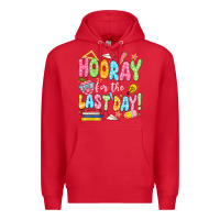 Red hooray for the last day white Premium Hoodie - JahusDesignShop