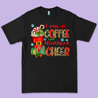 I Run On Coffee And Christmas Cheer Premium Tee Designed By Zillion Design Studio