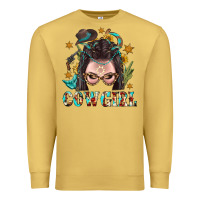 Antique Gold Western Cowgirl Braid Hair Premium Sweatshirt - BundleAndBundleShop