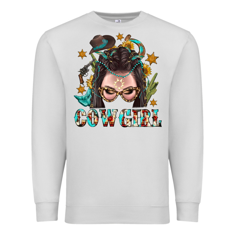 Western Cowgirl Braid Hair Premium Sweatshirt by BundleAndBundleShop | Teevron