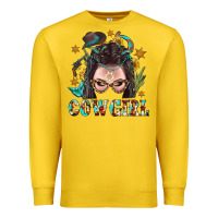 Lemon Western Cowgirl Braid Hair Premium Sweatshirt - BundleAndBundleShop