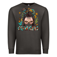 Smoke Western Cowgirl Braid Hair Premium Sweatshirt - BundleAndBundleShop