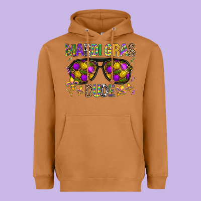 Mardi Gras Dude Heavyweight Hoodie Designed By Bundleandbundleshop