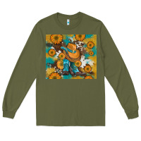 Army Green sunflowers and cowboy boots with cowhide and glitter tumbler Long Sleeve Tee - Artiststas
