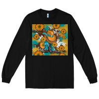 Black sunflowers and cowboy boots with cowhide and glitter tumbler Long Sleeve Tee - Artiststas