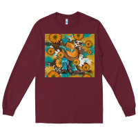 Burgundy sunflowers and cowboy boots with cowhide and glitter tumbler Long Sleeve Tee - Artiststas