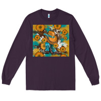 Plum sunflowers and cowboy boots with cowhide and glitter tumbler Long Sleeve Tee - Artiststas