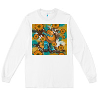 White sunflowers and cowboy boots with cowhide and glitter tumbler Long Sleeve Tee - Artiststas
