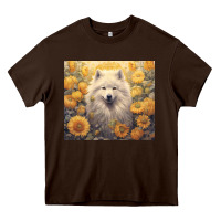 Chocolate Brown samoyed Heavy Core Tee - Unal Design