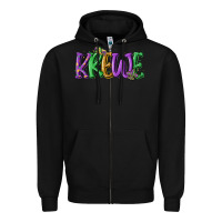 Black mardi gras krewe Zipper Hoodie - MaliasSmallBusiness