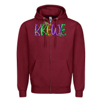 Burgundy mardi gras krewe Zipper Hoodie - MaliasSmallBusiness