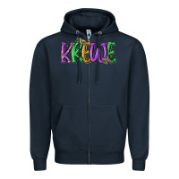 Navy mardi gras krewe Zipper Hoodie - MaliasSmallBusiness