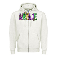 Oatmeal Heather mardi gras krewe Zipper Hoodie - MaliasSmallBusiness