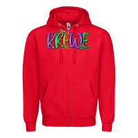 Red mardi gras krewe Zipper Hoodie - MaliasSmallBusiness