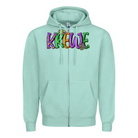 Seafoam mardi gras krewe Zipper Hoodie - MaliasSmallBusiness