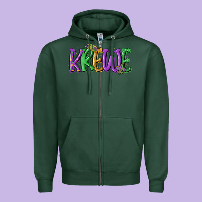 Mardi Gras Krewe Zipper Hoodie Designed By Maliassmallbusiness