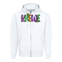 White mardi gras krewe Zipper Hoodie - MaliasSmallBusiness