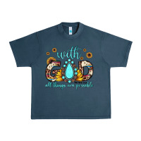 Midnight Navy with god all things are possible matthew 19 26 Urban Heavy Tee - JahusDesignShop