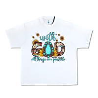 White with god all things are possible matthew 19 26 Urban Heavy Tee - JahusDesignShop
