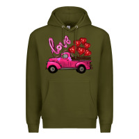 Army Green valentine's day turck with balloons Premium Hoodie - RanaPortraitStore