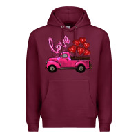 Burgundy valentine's day turck with balloons Premium Hoodie - RanaPortraitStore